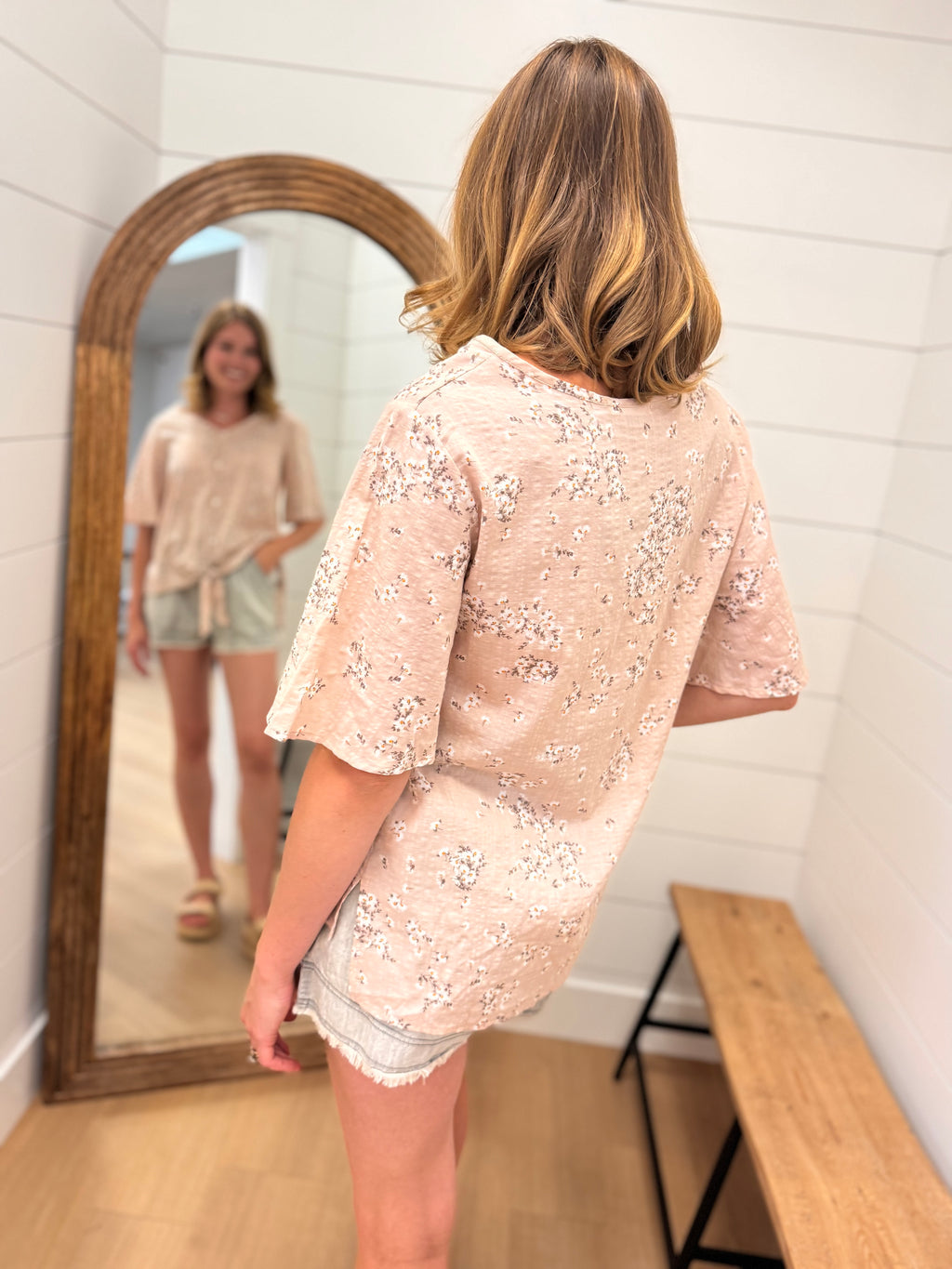 Mini Floral Top with Tie Front