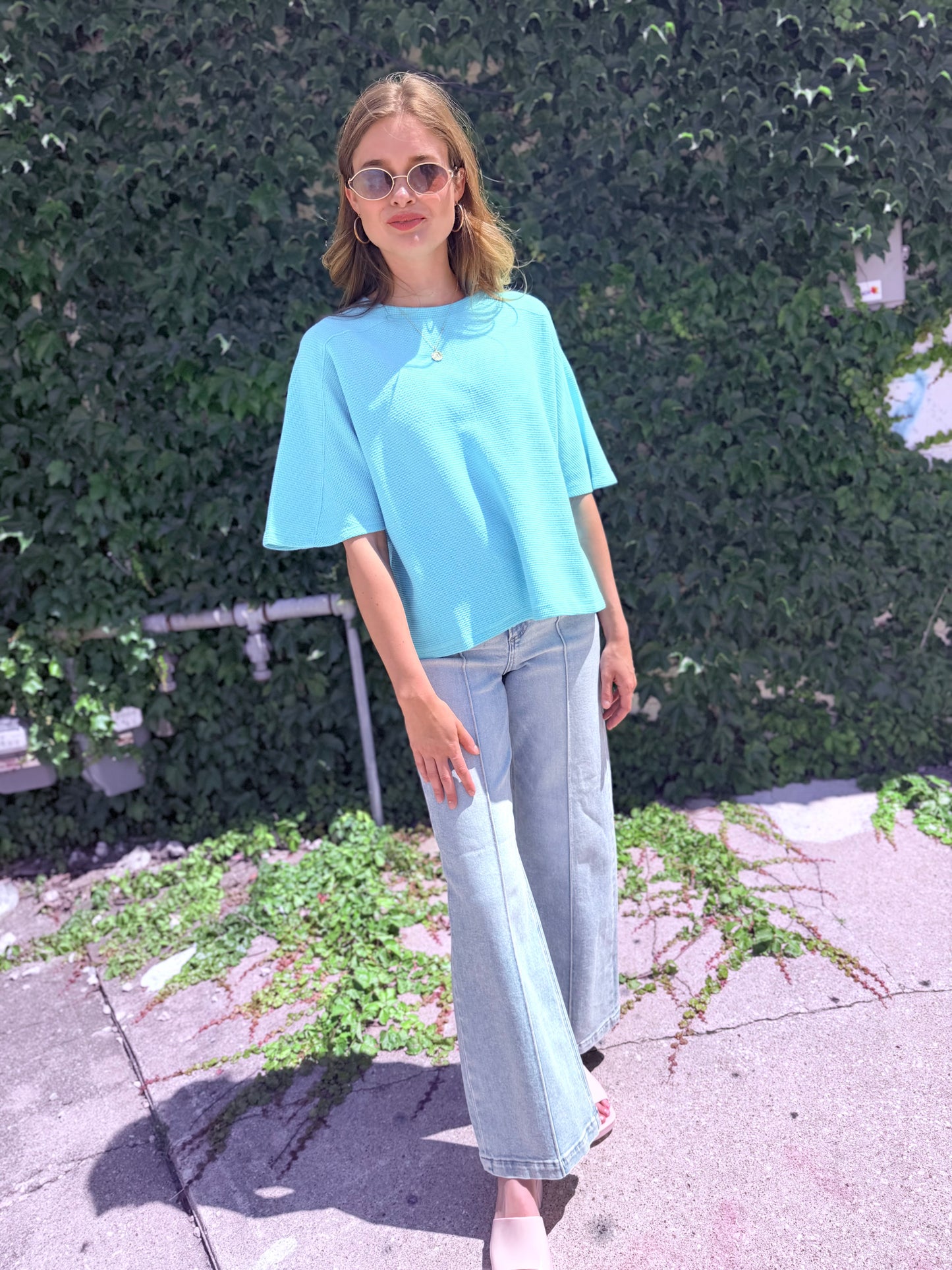 Vintage Washed Relaxed Fit Tee - Mint