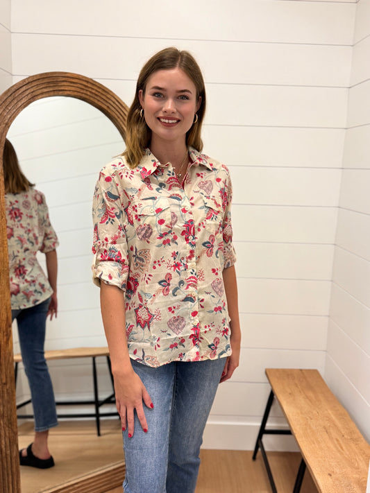 Floral Button Down Shirt