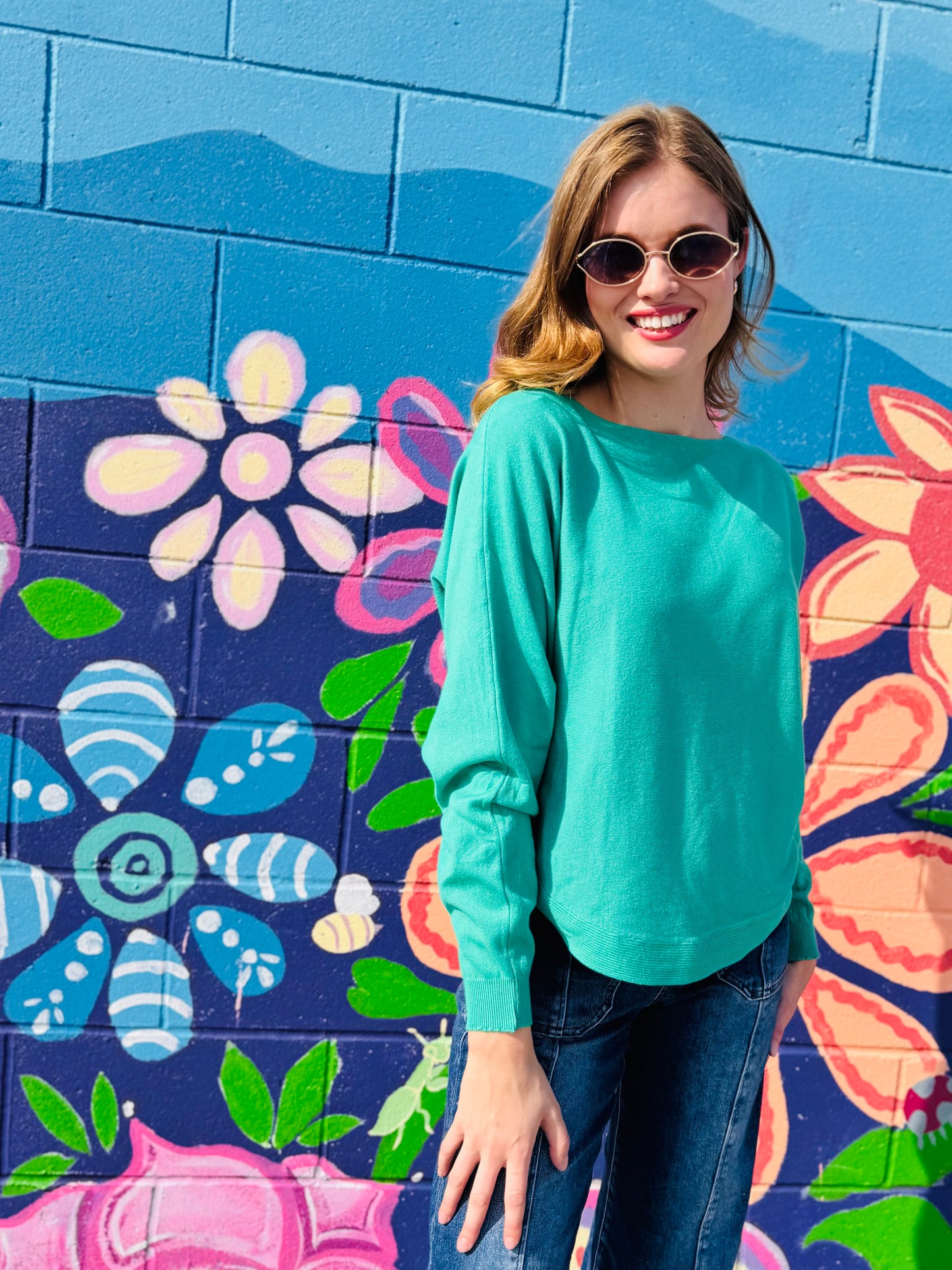 Teal Boatneck Pullover Sweater - Dreamers