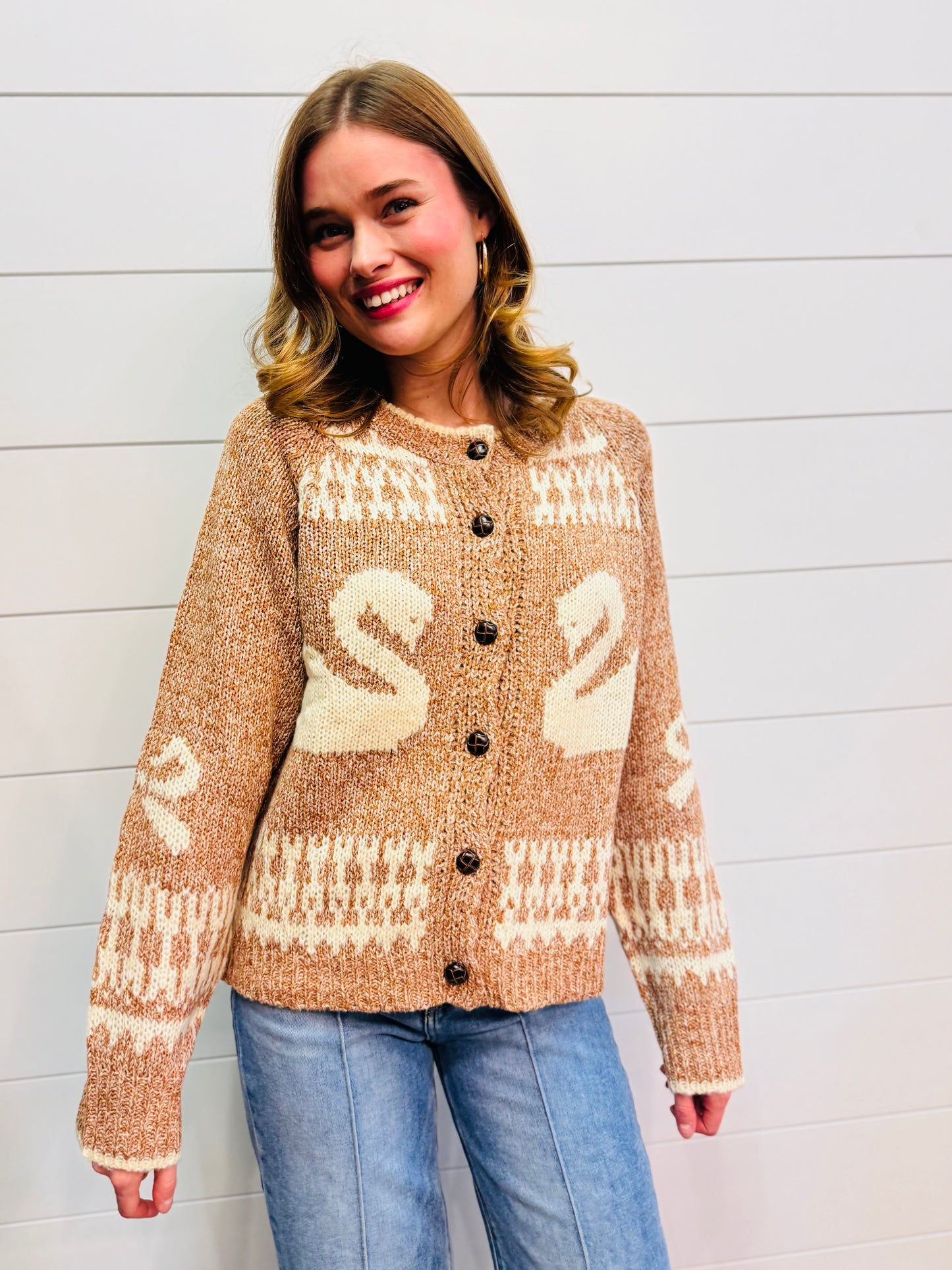 Oversized Goose Sweater Cardigan