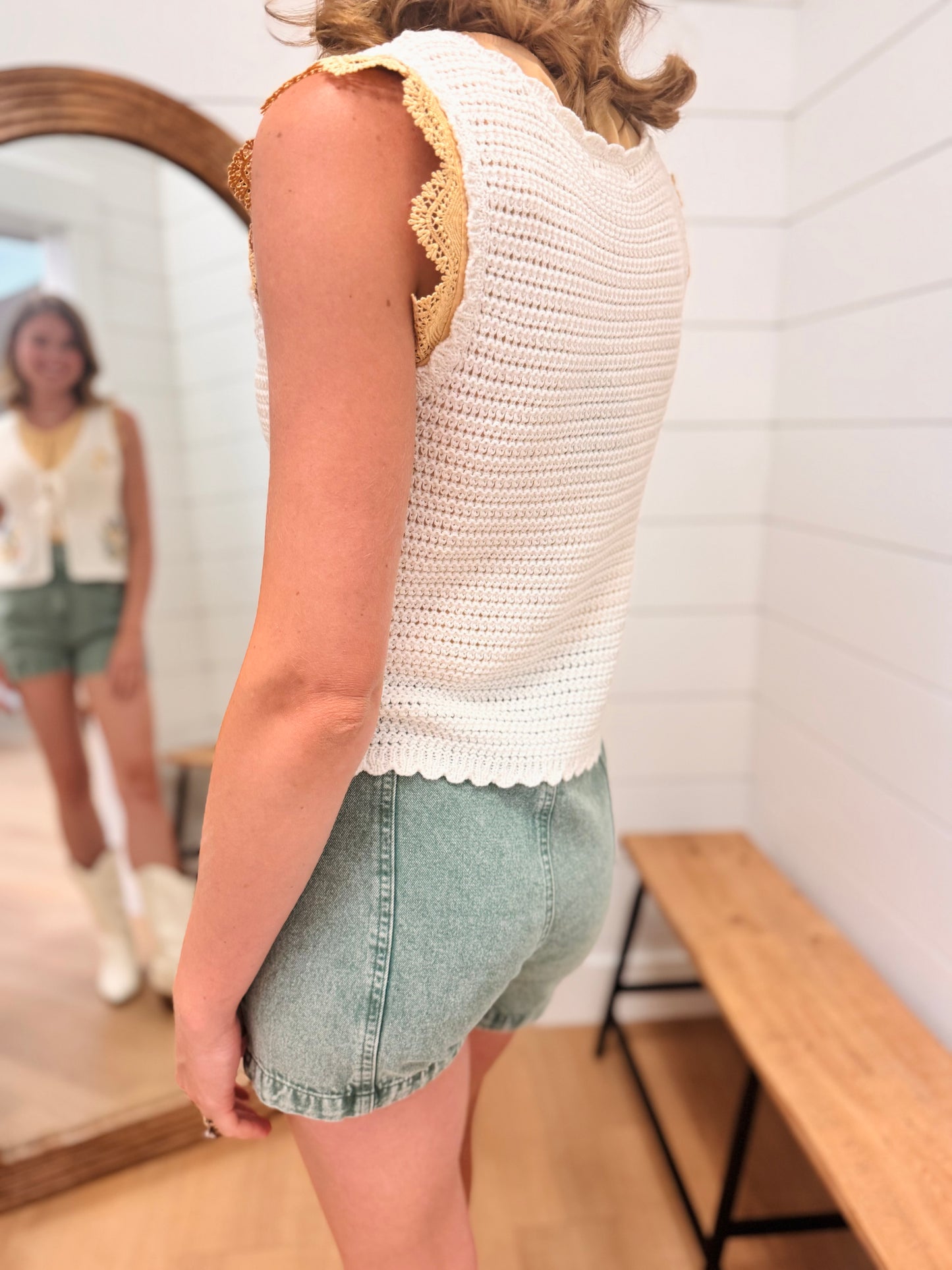 Floral Crochet Vest
