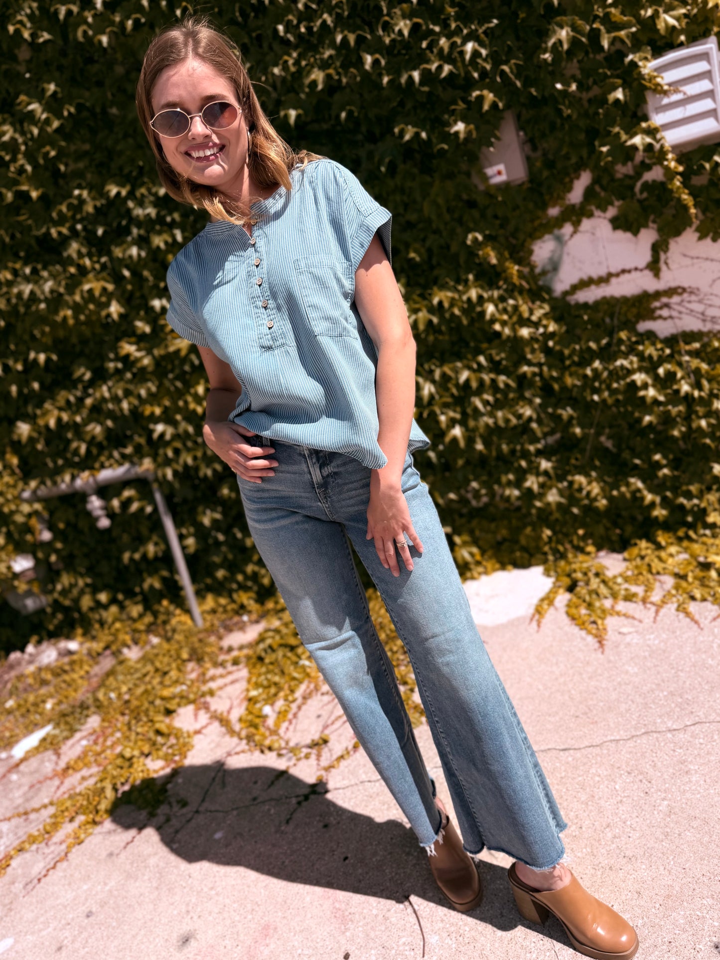 High Rise Flare Bottom Jeans