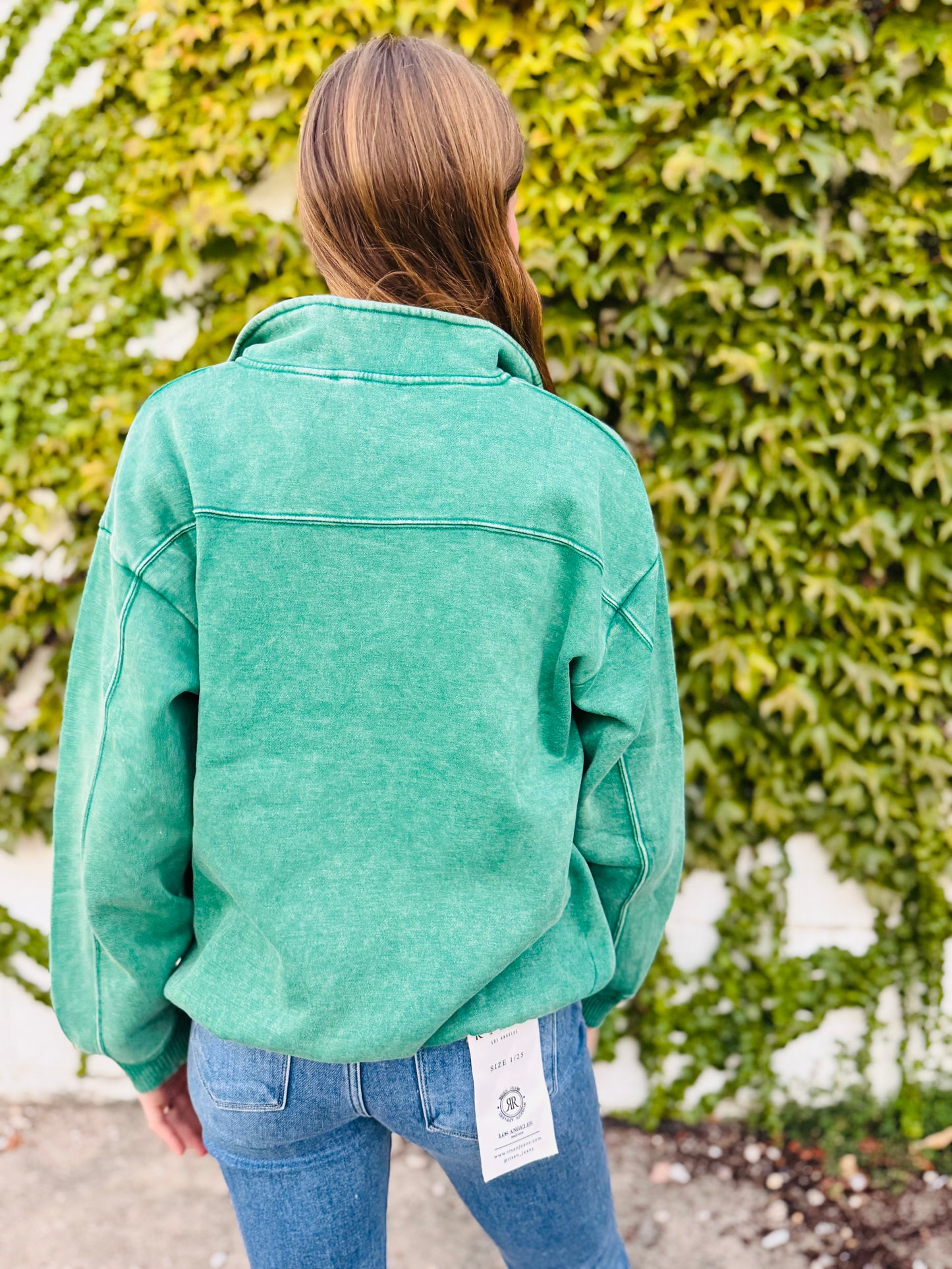 Acid Wash Fleece Half Zip Pullover