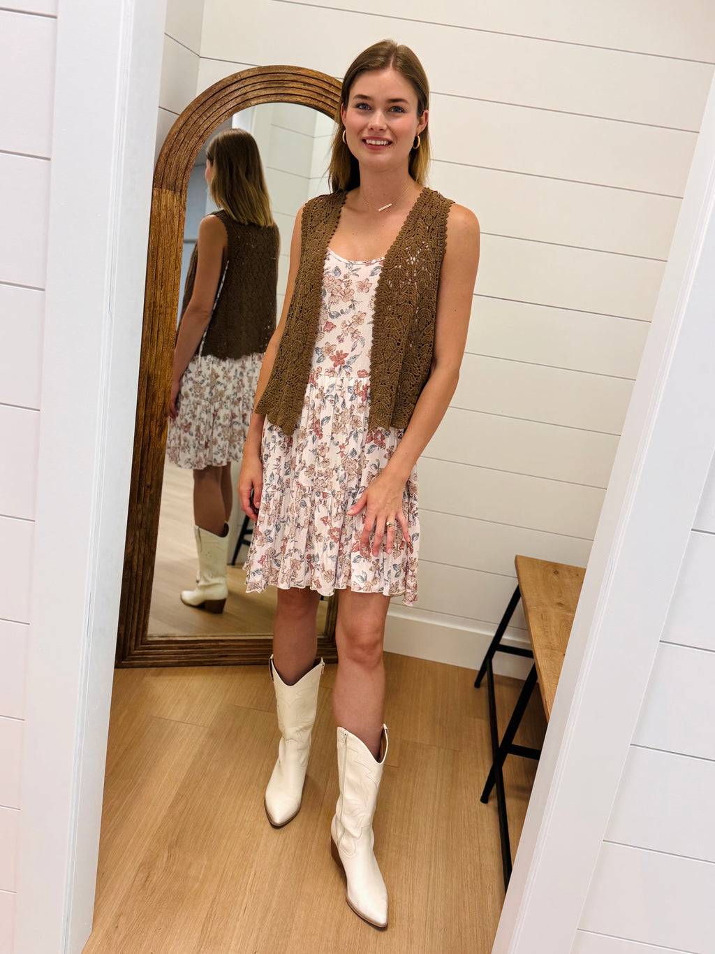 Tiered Floral Print Dress