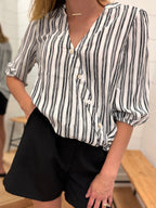 Asymmetrical Button Top