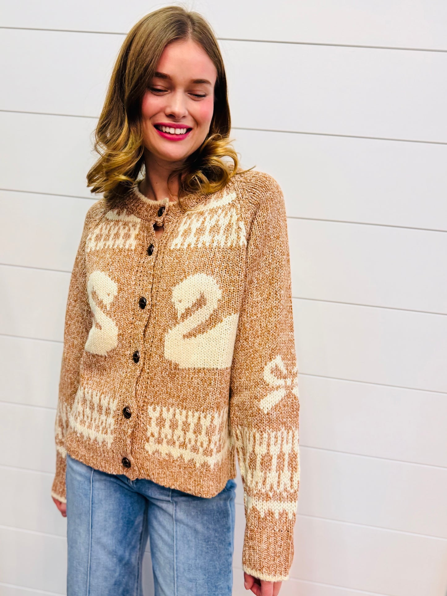 Oversized Goose Sweater Cardigan