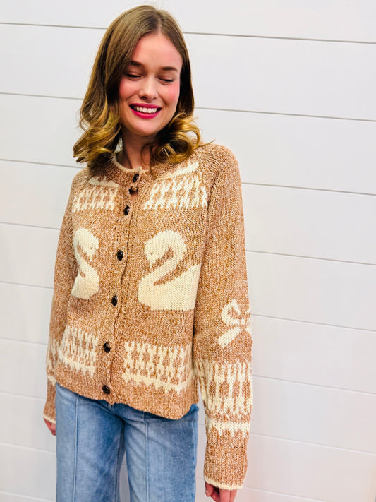 Oversized Goose Sweater Cardigan