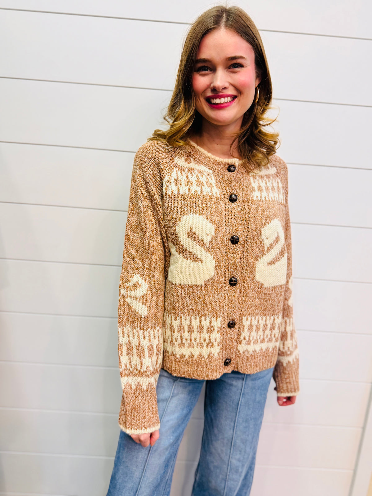 Oversized Goose Sweater Cardigan