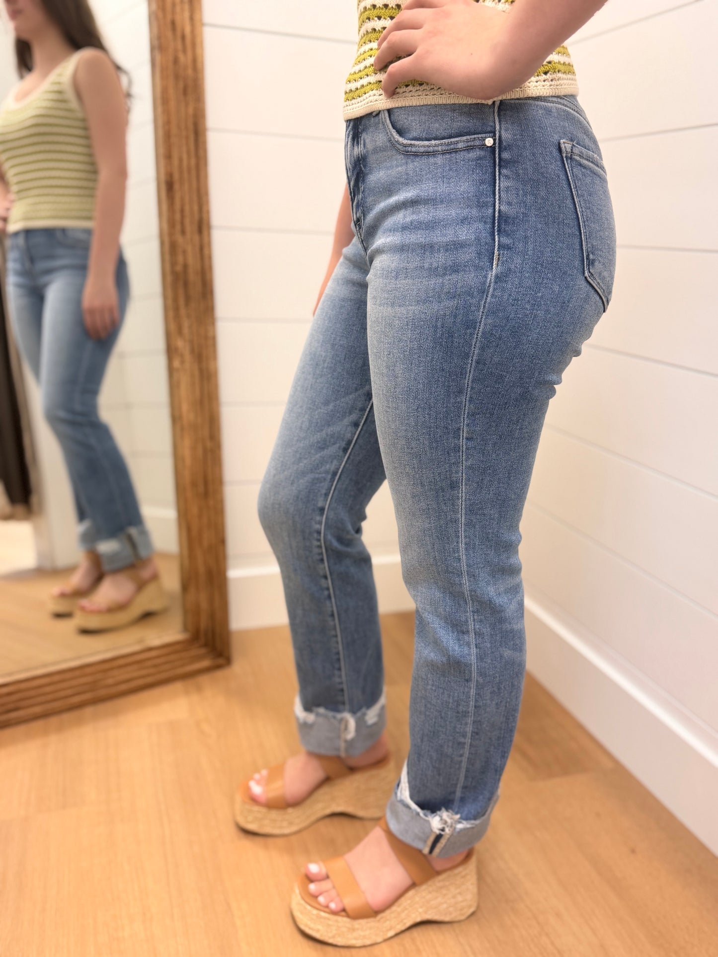 High Rise Medium Wash Denim - Risen