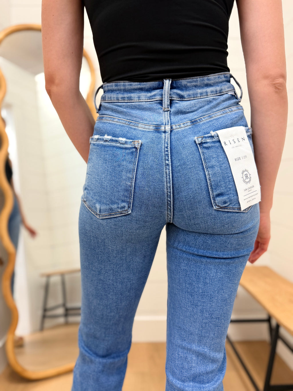 Tummy Control High Rise Straight Jeans - Risen