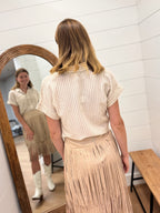 Stripe Short Sleeve Linen Shirt