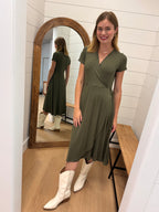 Olive Wrap Dress