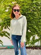 Half-zip Sweatshirt - Light Olive