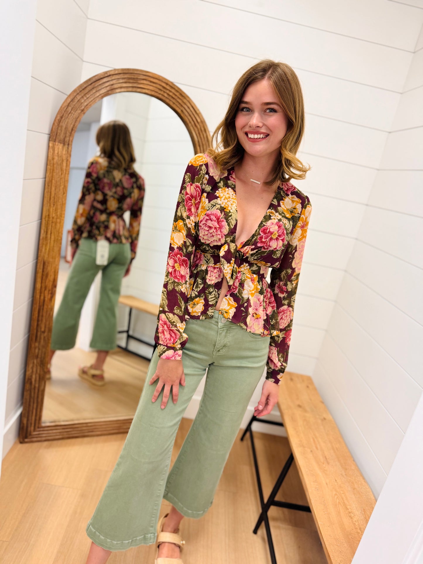 Mid Rise Adjustable Snap Waist Jean - Risen