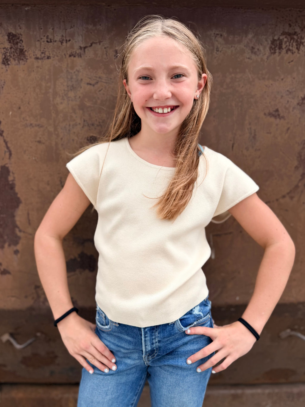 Short Sleeved Basic Knit Top