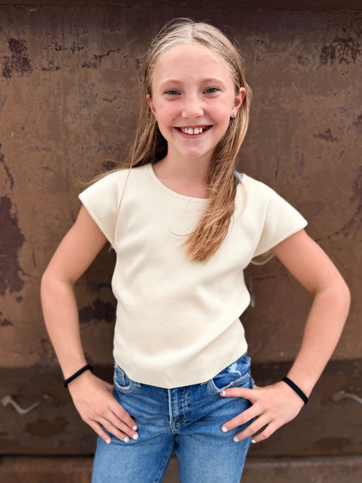Short Sleeved Basic Knit Top