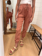 Relaxed Boho Joggers in Brick