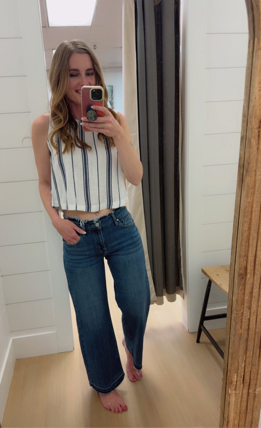 Mid Rise Shadow Hem Jean - Risen