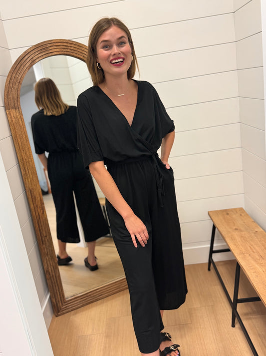Black Wrap Jumper