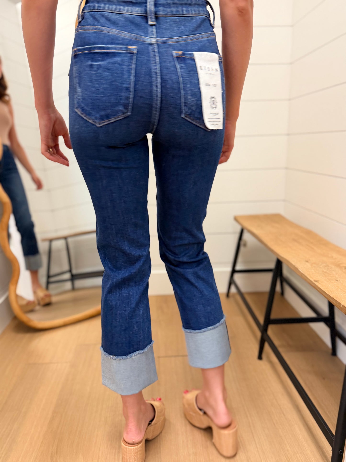 Tummy Control Mid Rise Dark Wash Straight - Risen