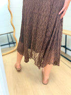 Lace Handkerchief Midi Skirt