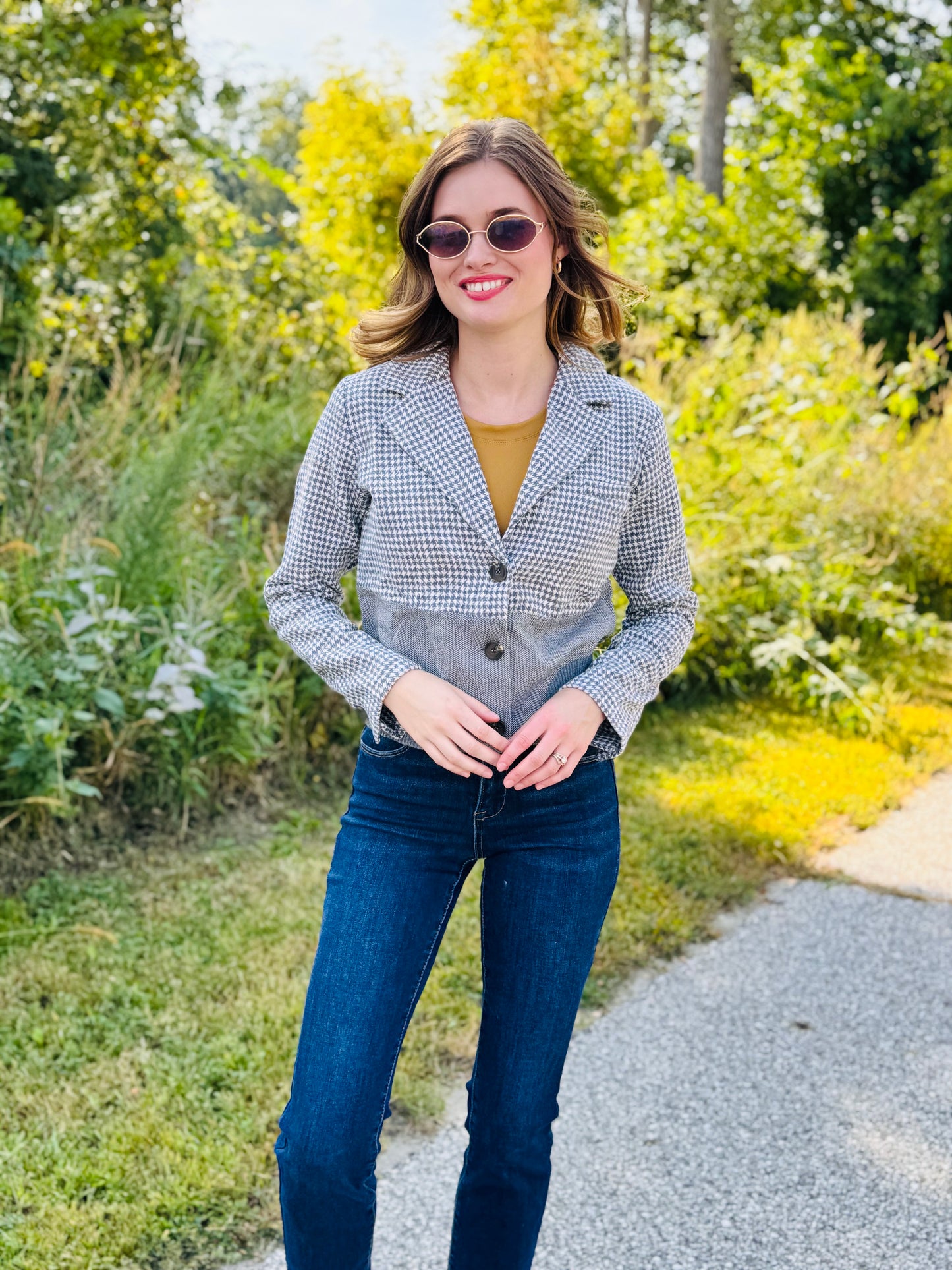 Cropped Grey Blazer