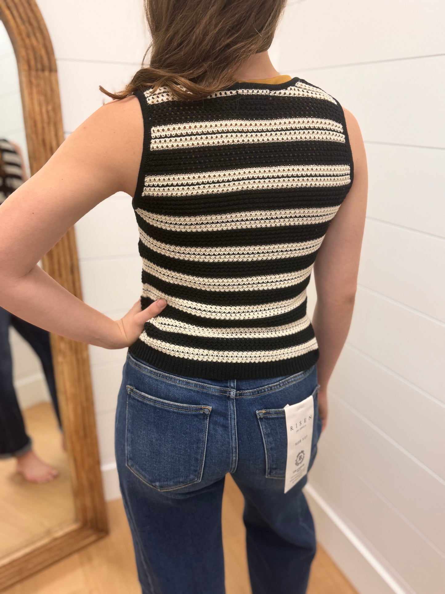 Stripe Crochet Pullover