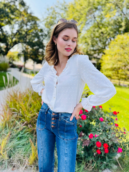 White Button Down Top