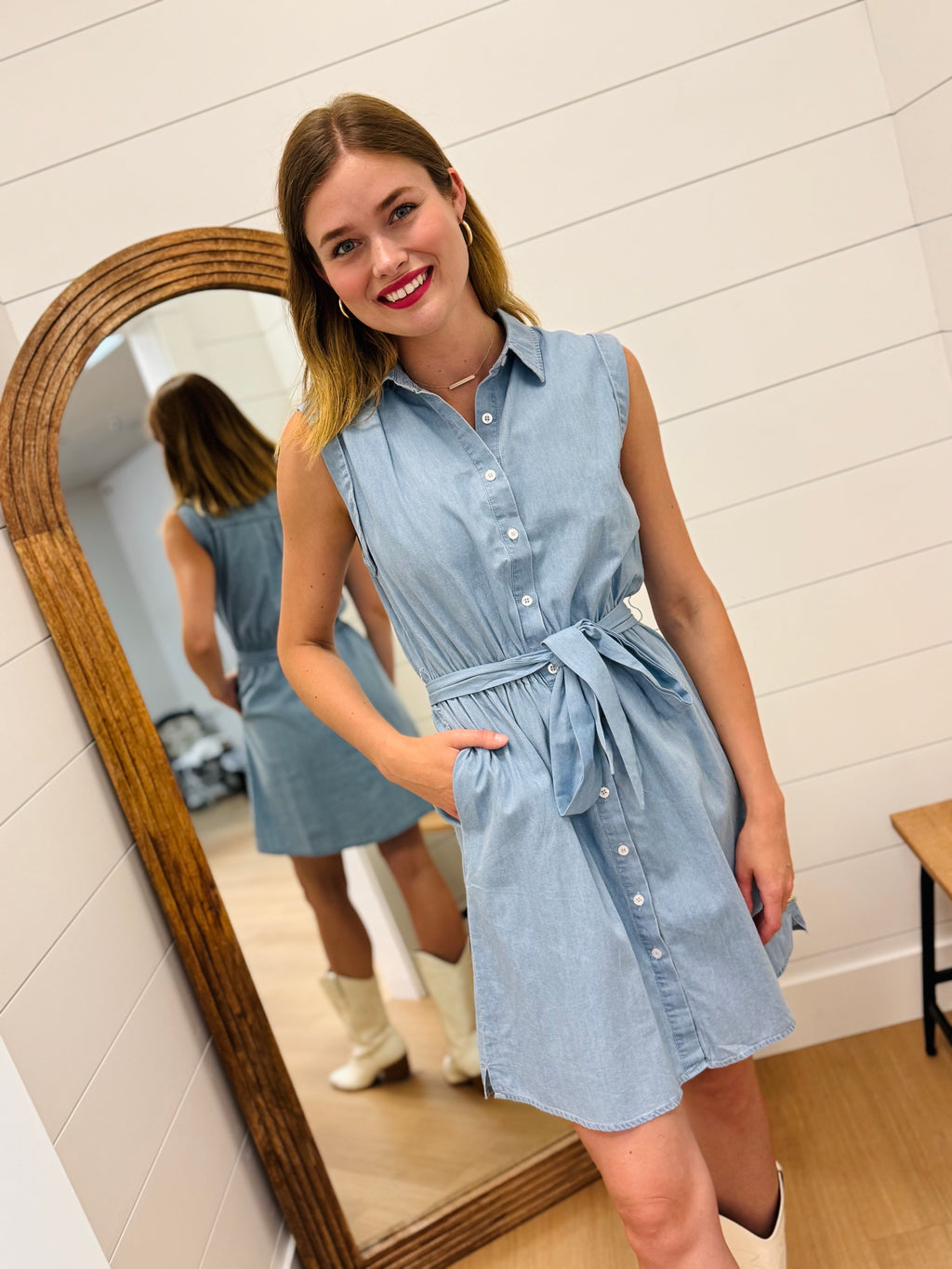 Chambray Mini Dress