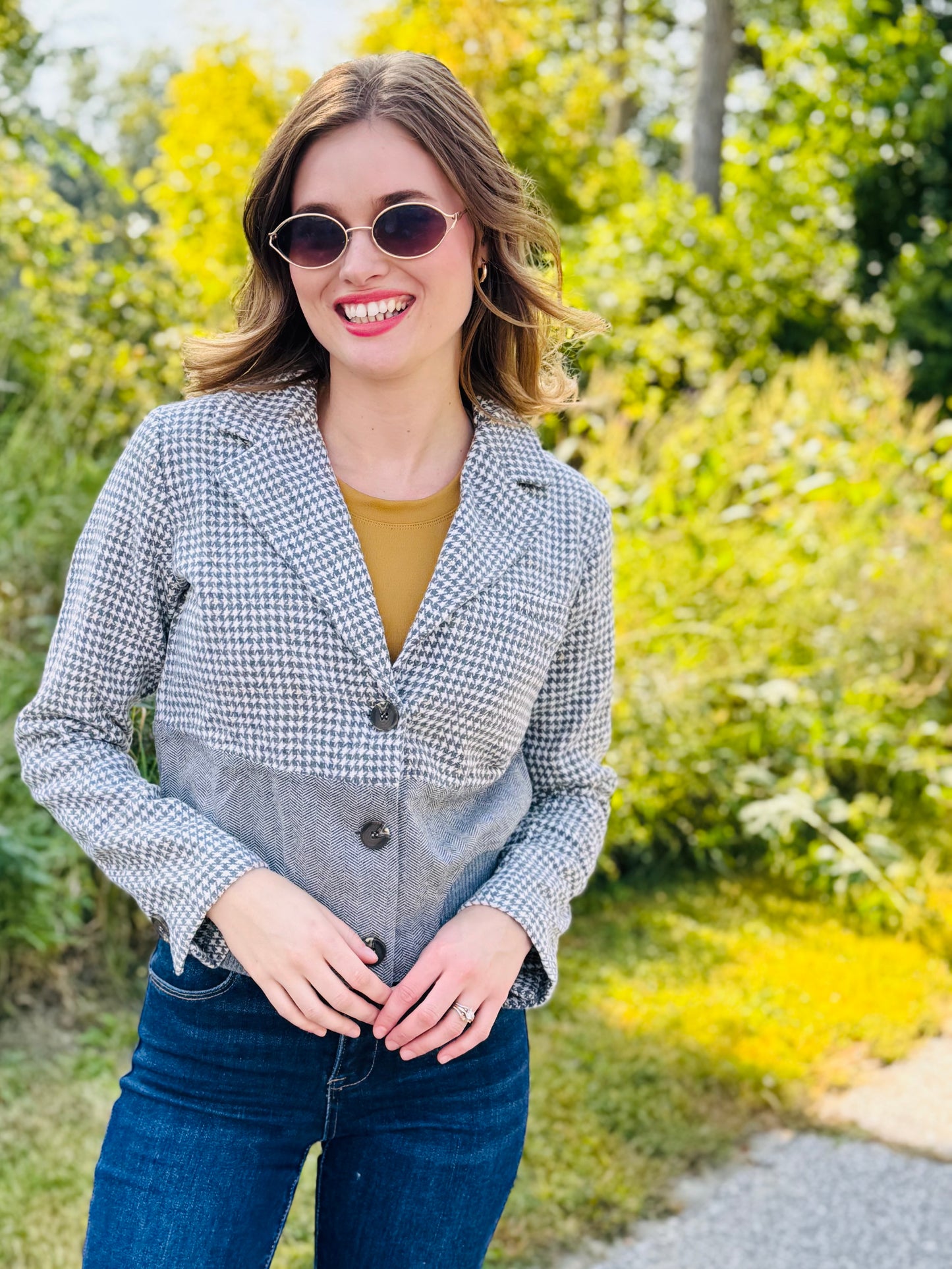 Cropped Grey Blazer