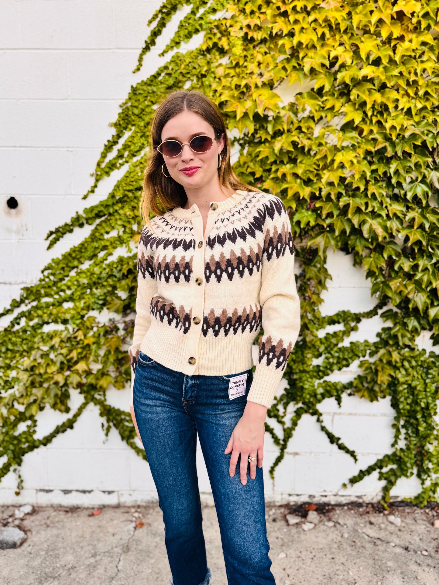 Multicolor Fair Isle Button Down Knit Cardigan