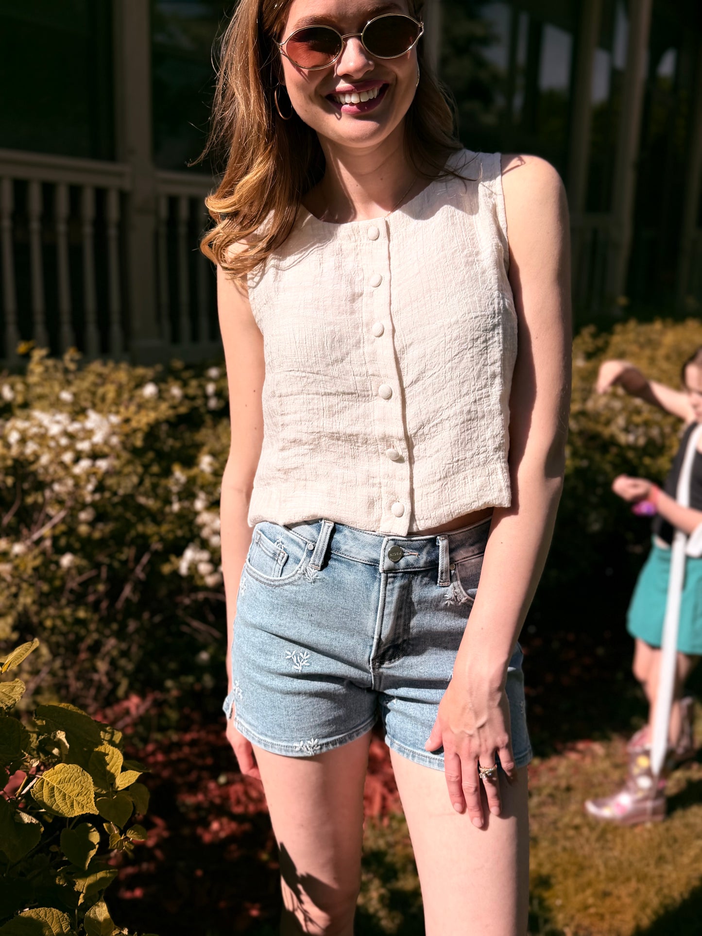 Button Down Sleeveless Top