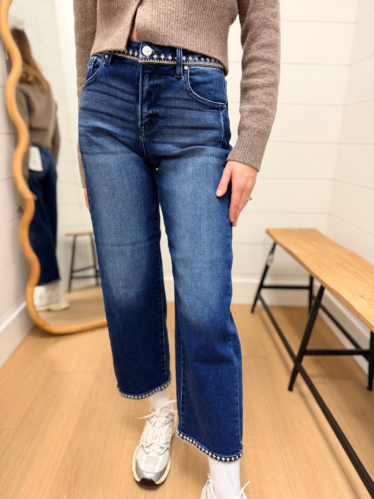 Barrel Jeans With Embroidery - Risen