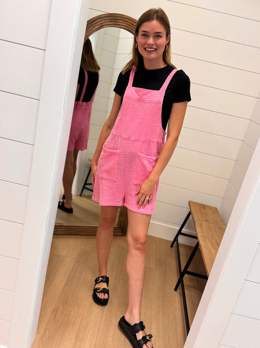 Fuschia Romper with Pockets