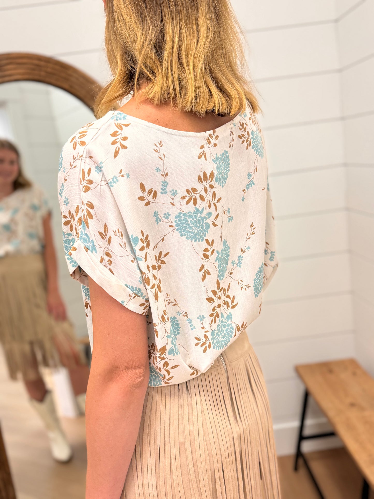 Floral Drop Shoulder Top