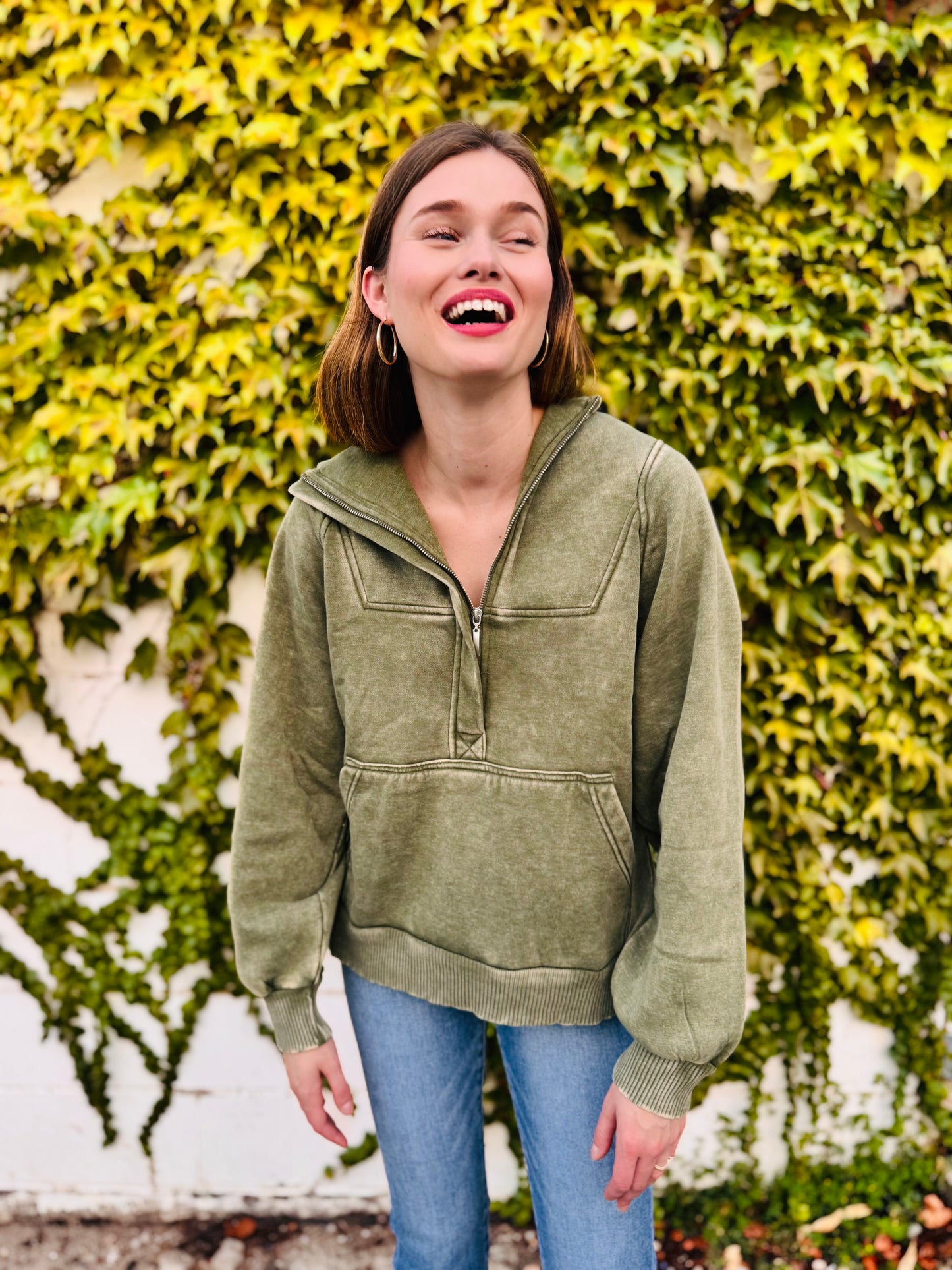 Acid Wash Fleece Oversized Hoodie