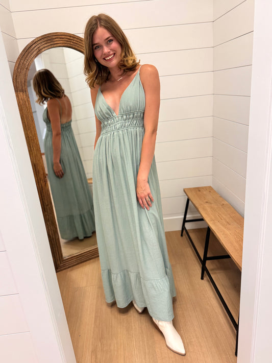 Deep Plunge Maxi Dress