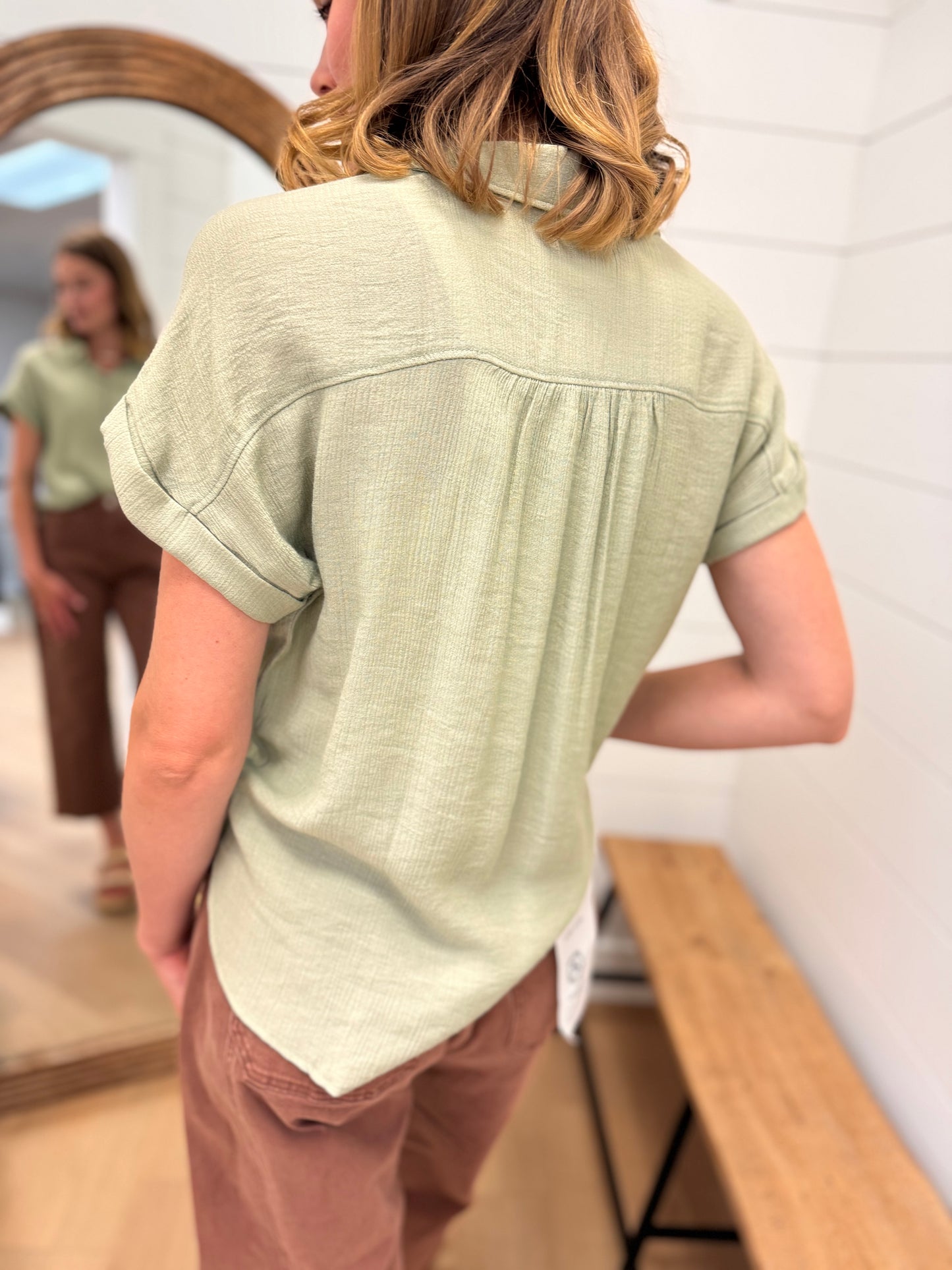 Mid Button Down Top