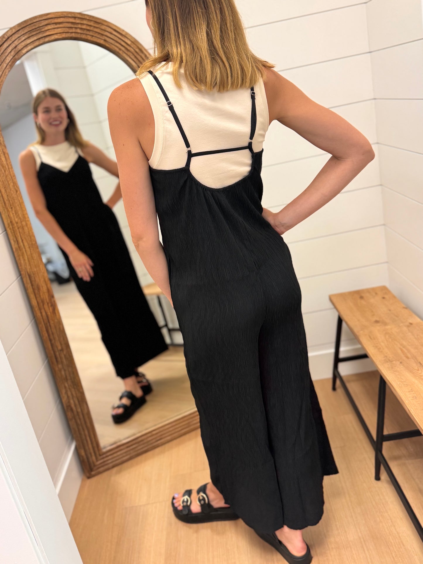 Black Relaxed Fit Jumper with Pockets