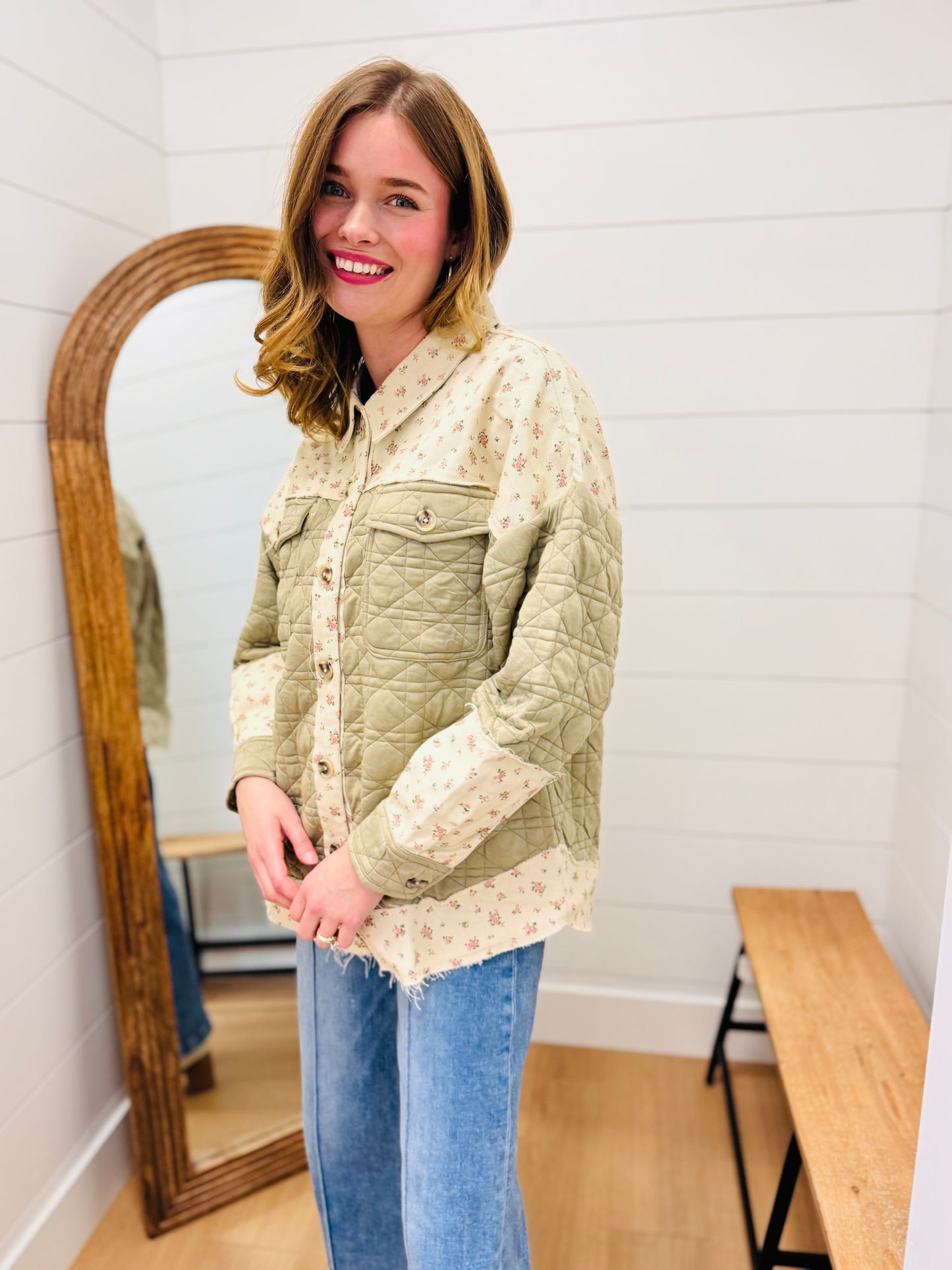 Oversized Floral Printed Jacket