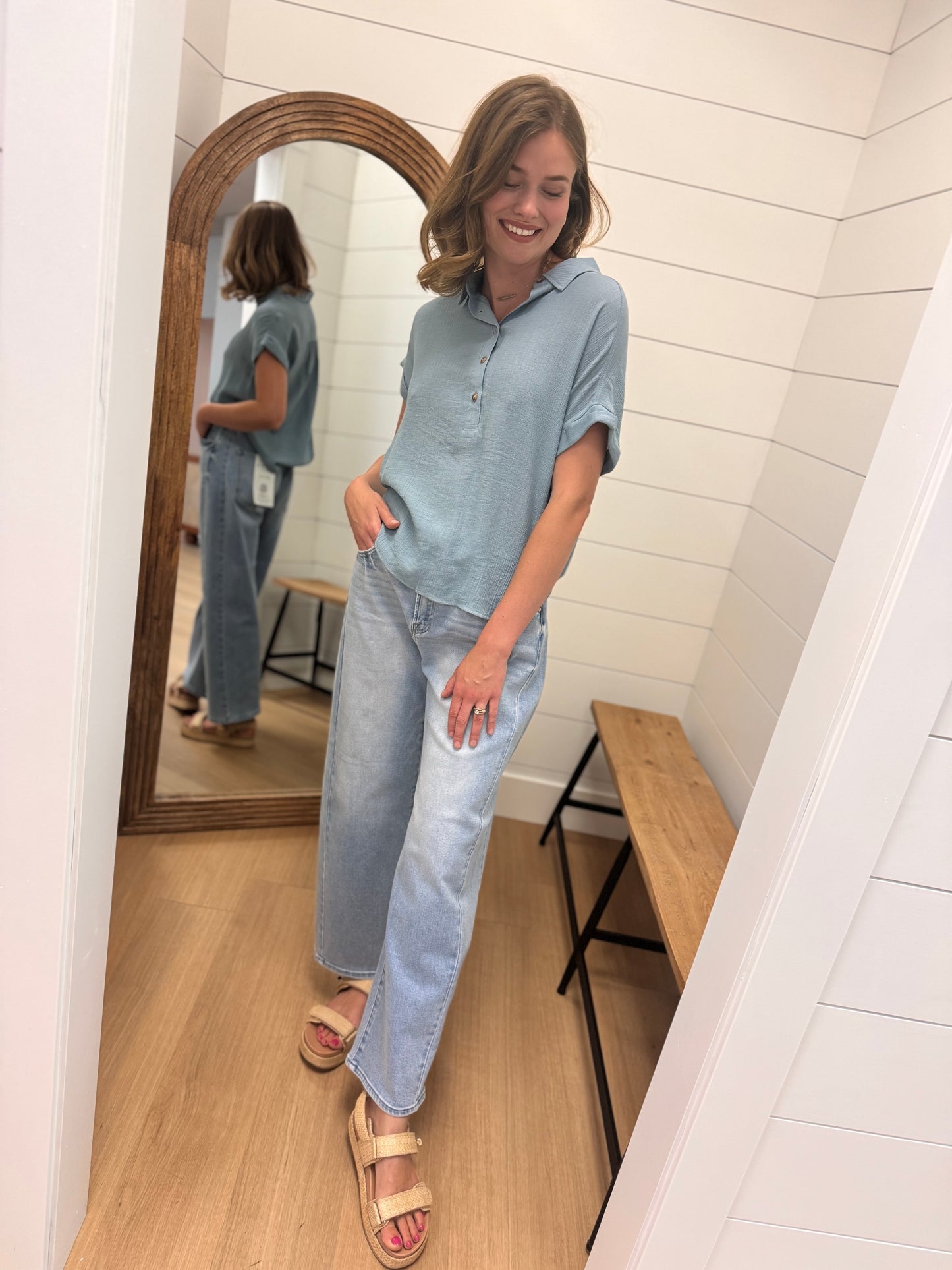 Mid Button Down Top