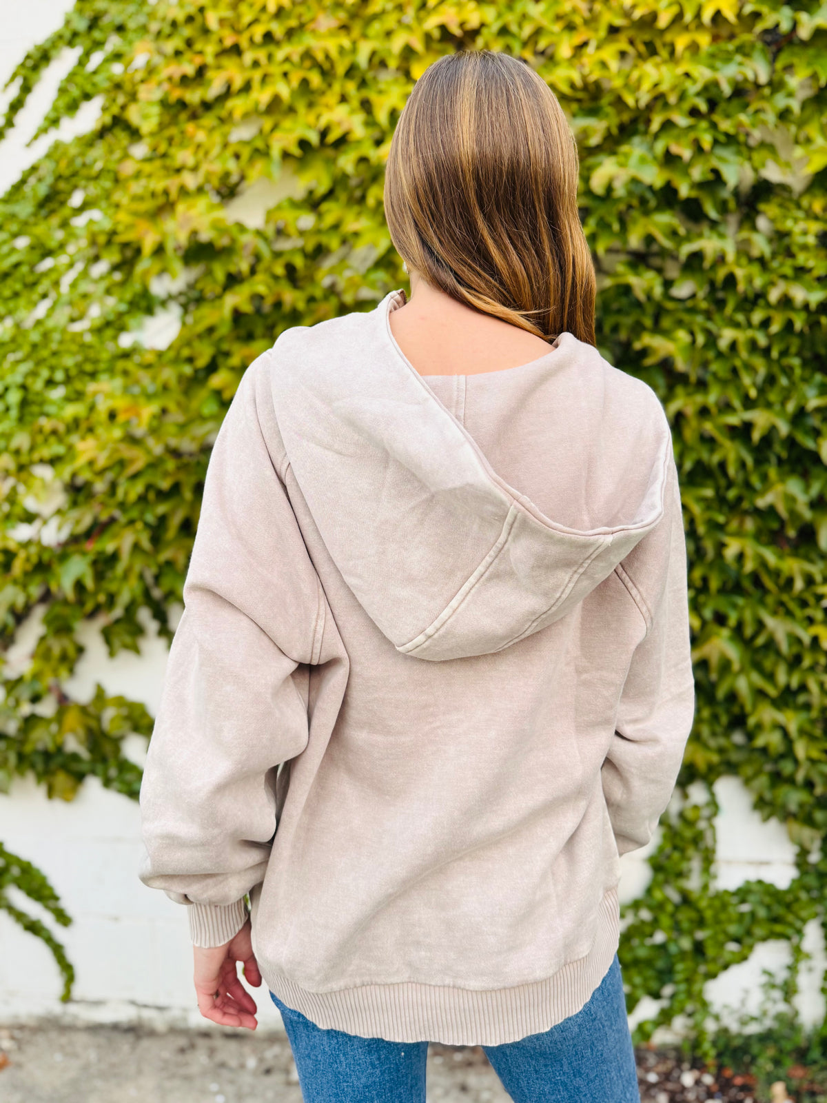 Acid Wash Fleece Oversized Hoodie