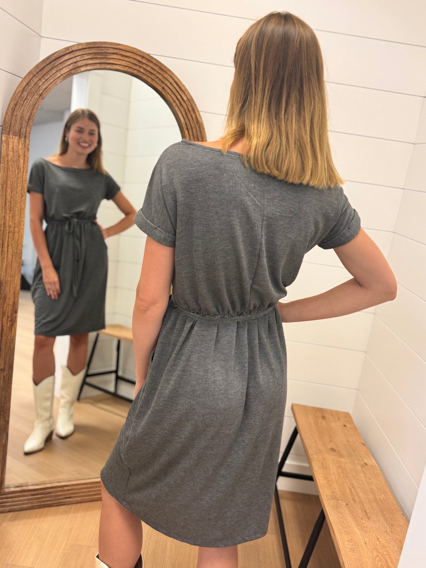 Terry Soft Charcoal Dress