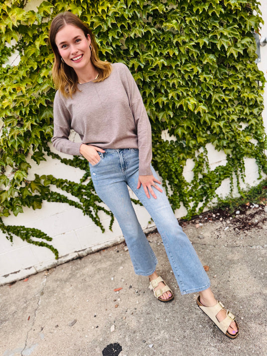 High Rise Ankle Flare Jeans - Risen