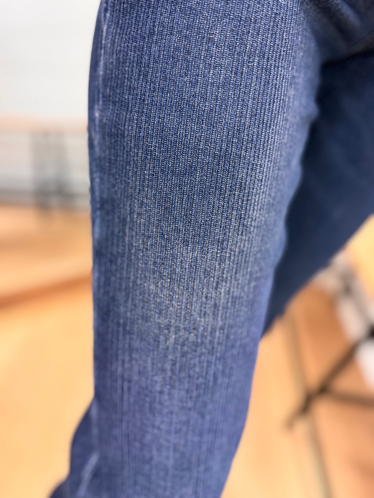 High Rise Flare Jeans With Corduroy Like Texture - Risen