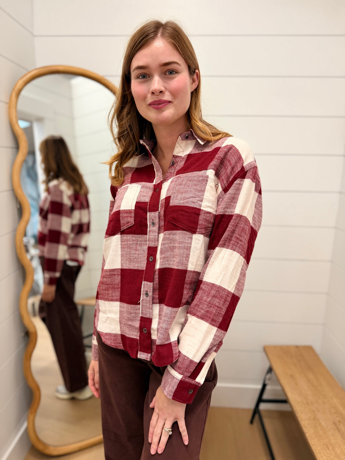 Button-down Long Sleeve Flannel Shirt