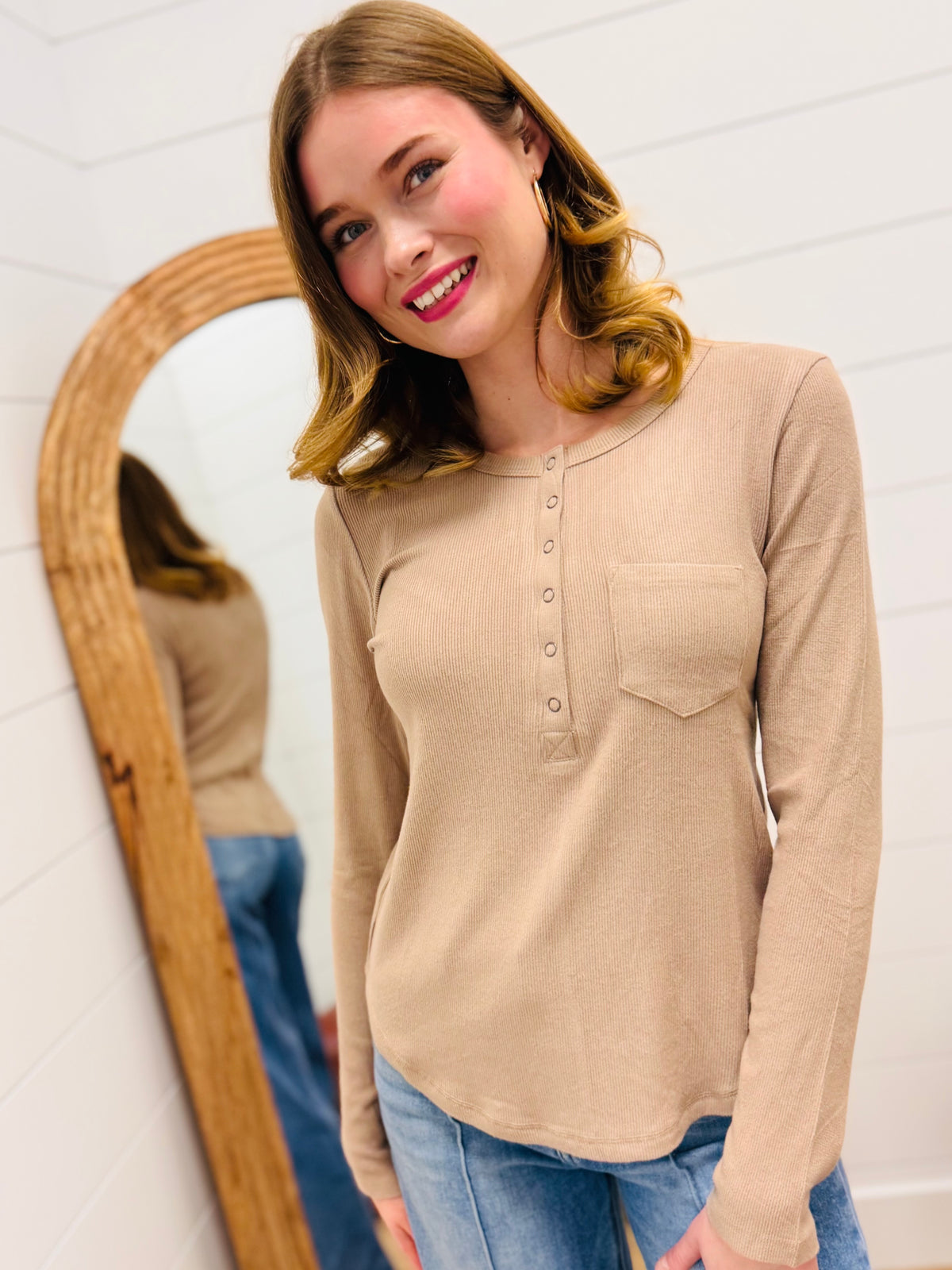 Soft Cozy Brushed Ribbed Knit Top