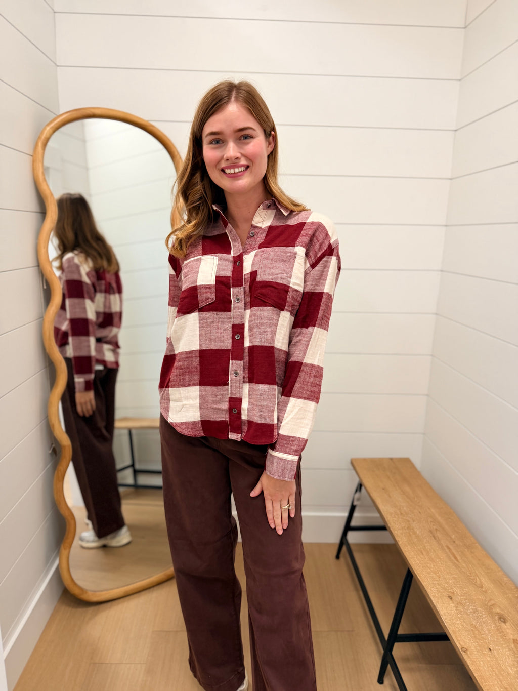 Button-down Long Sleeve Flannel Shirt