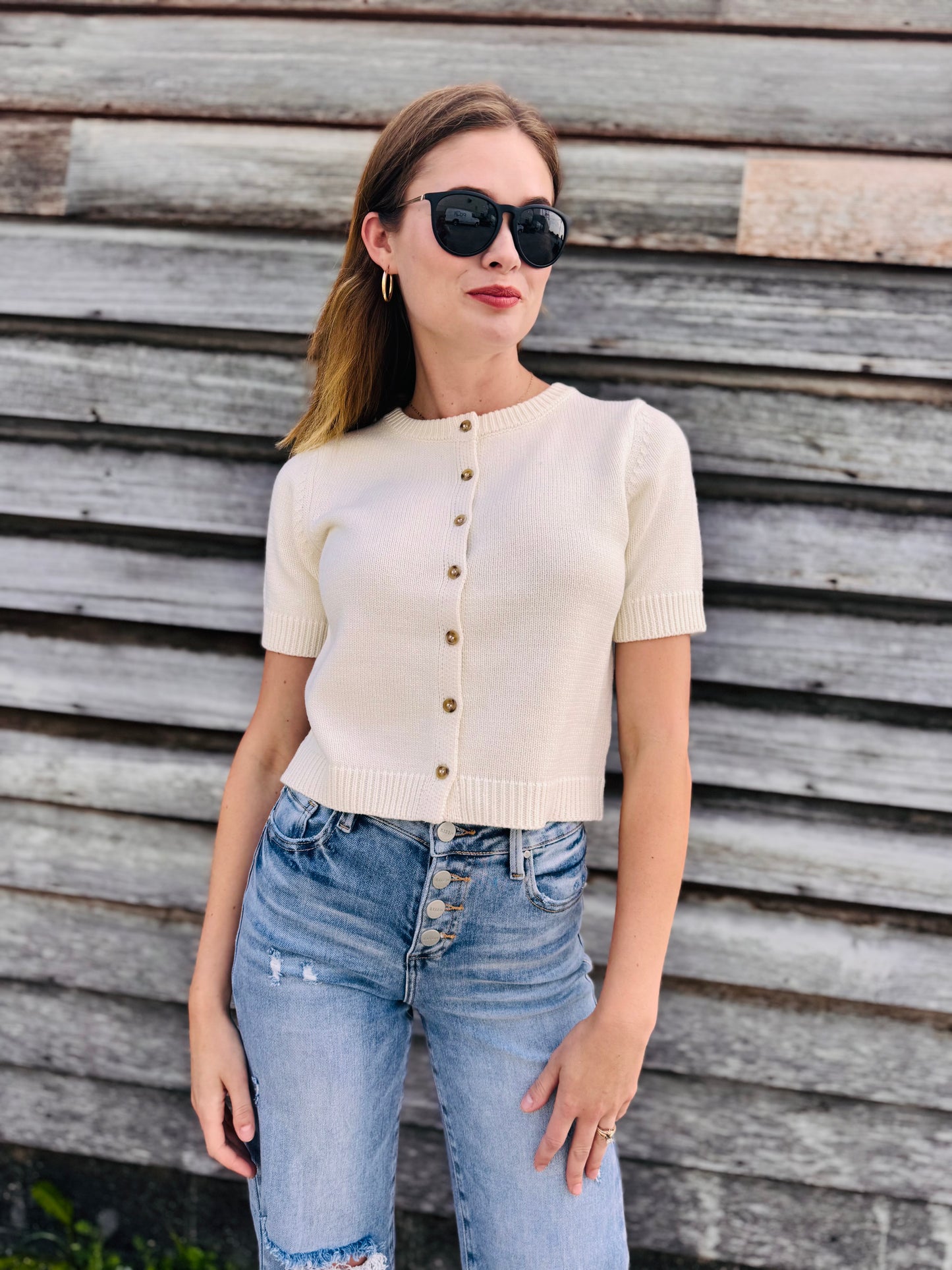 Button Down Knit Cardigan Sweater